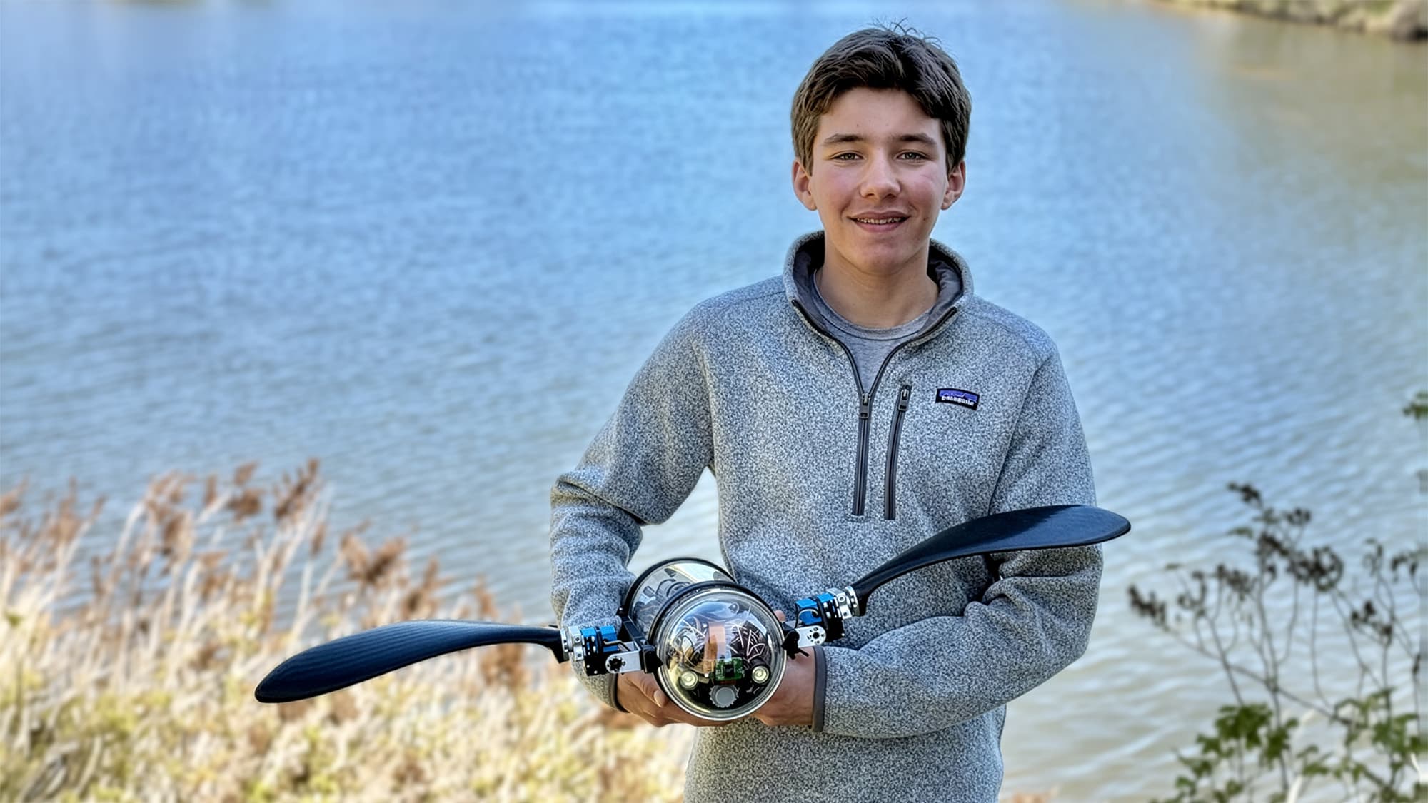 Teen's Bionic Turtle Robot Scouts Ocean Health Threats